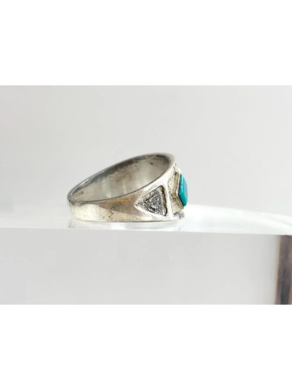 Bell Trading Post Turquoise Navajo Sterling Silver 925 Vintage Ring - sz 12.5
